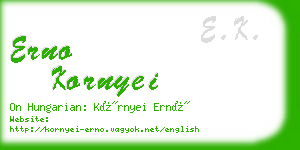 erno kornyei business card